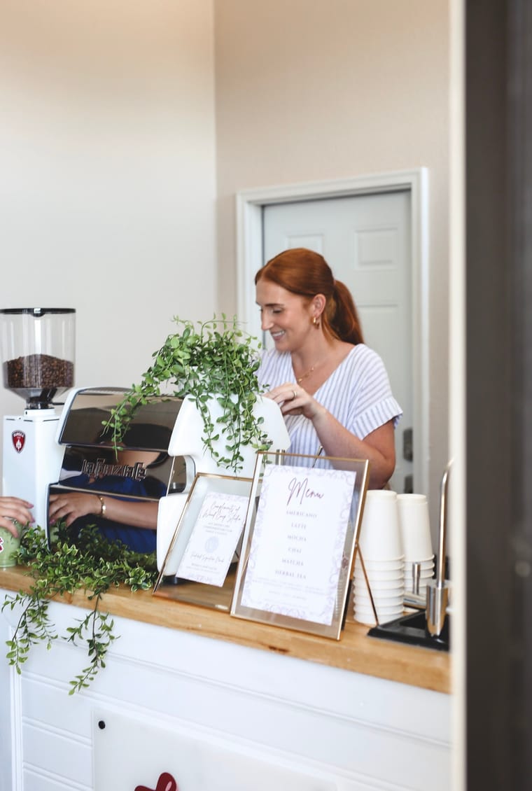 The Love and Latte cart and drinks at a recent event.