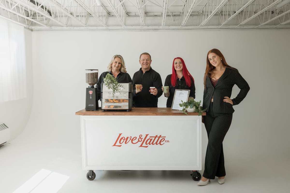 The Love and Latte team together behind the cart