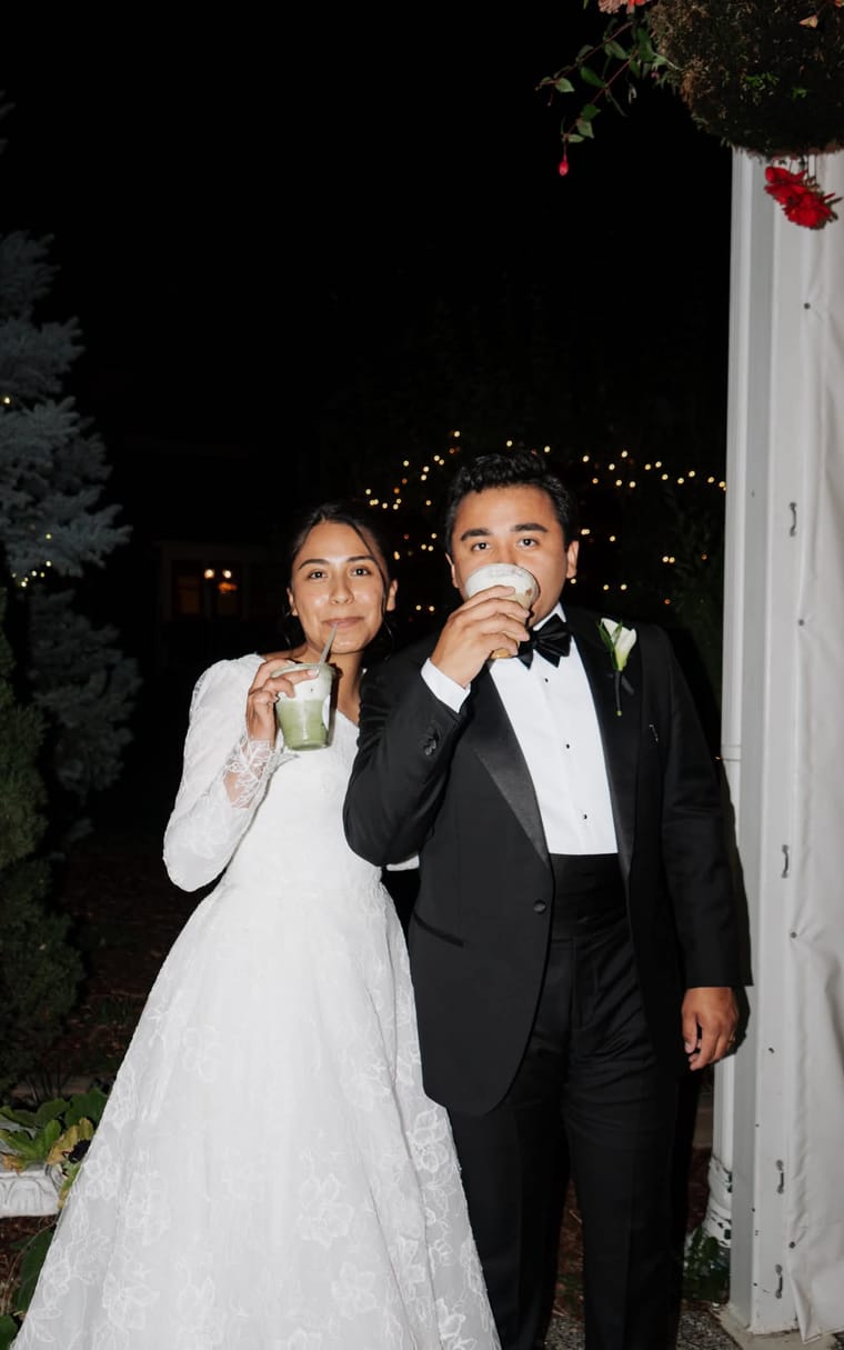 The Love and Latte cart and drinks at a recent event.